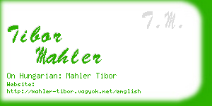 tibor mahler business card